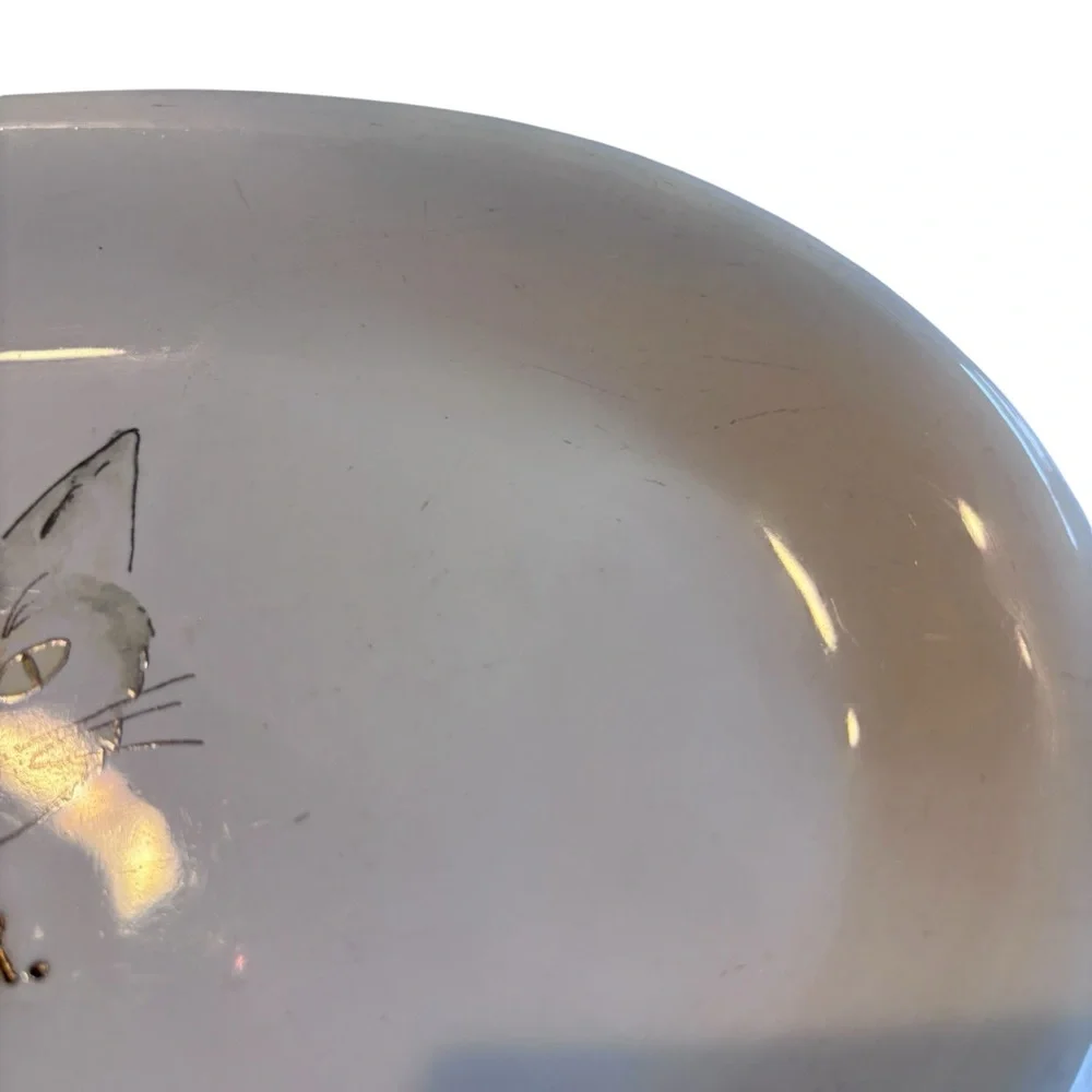 Rae Dunn Artesian Collection Meow Cat Face Oval Plate x 6